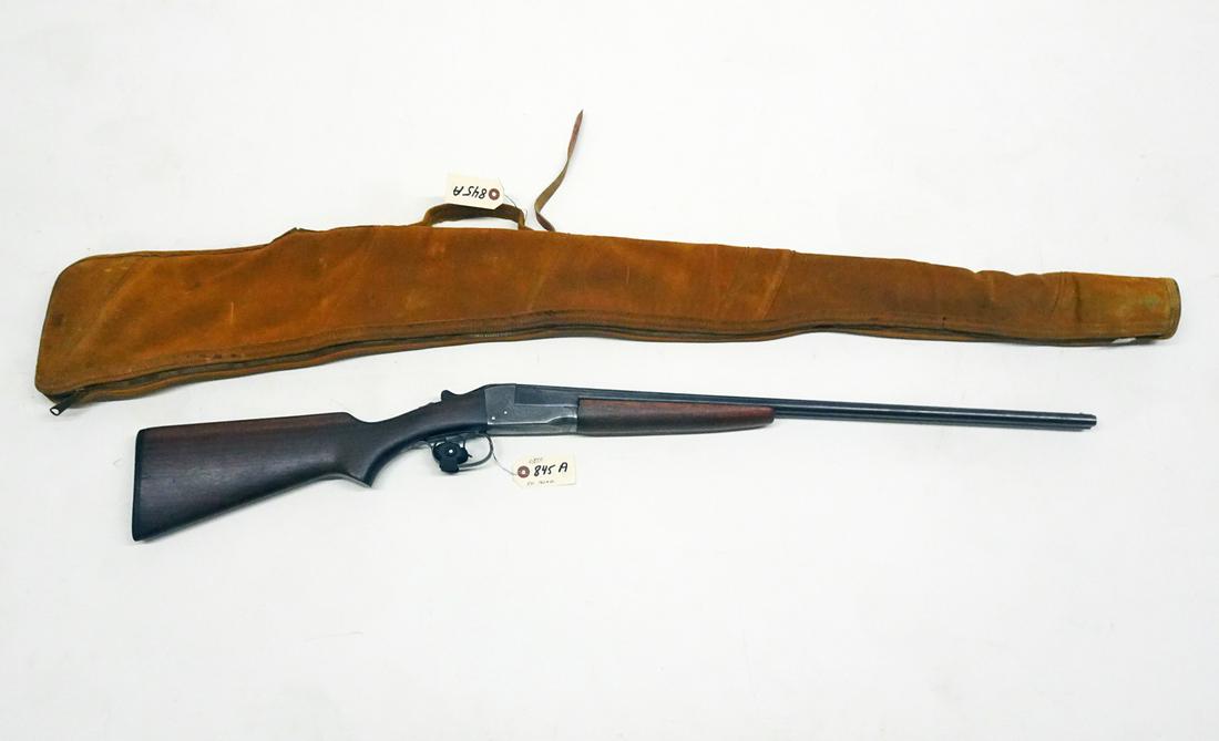 Savage/Stevens Model 311 A Shotgun: Savage/Stevens model 311 A shotgun with soft side carry case, top break action, side by side barrel, .410/3" chamber caliber, no serial number, barrel length 26", overall length 42 1/4", C & R NO, Ins