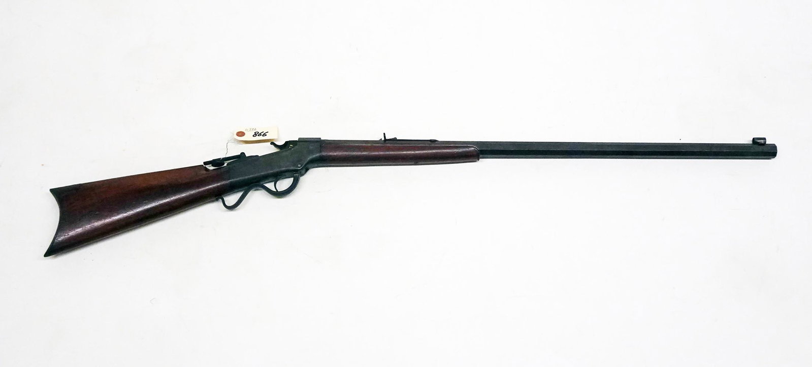 J.M. Marlin Black Powder Rifle: J.M. Marlin black powder rifle, patent date Nov. 5, 186?, lever action, approx. .38 caliber, serial number 17444, barrel length 28 1/2", overall length 45 1/2", C & R NO, Instacheck NO