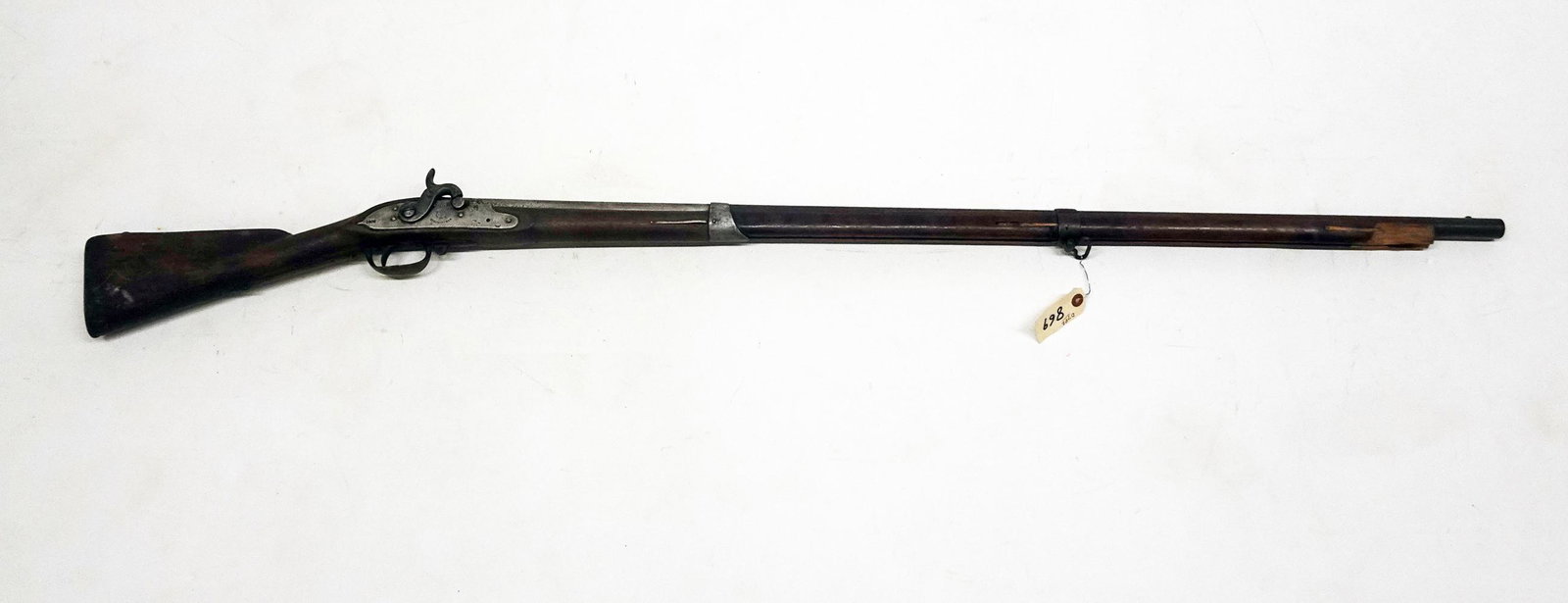 Springfield U.S. Model 1807 Black Powder Rifle: Springfield U.S. model 1807 black powder rifle, side hammer plate is marked "1807", cap & ball action, approx., 3/4" bore caliber, barrel length 43 1/2", overall length 59", C & R NO, Instacheck NO