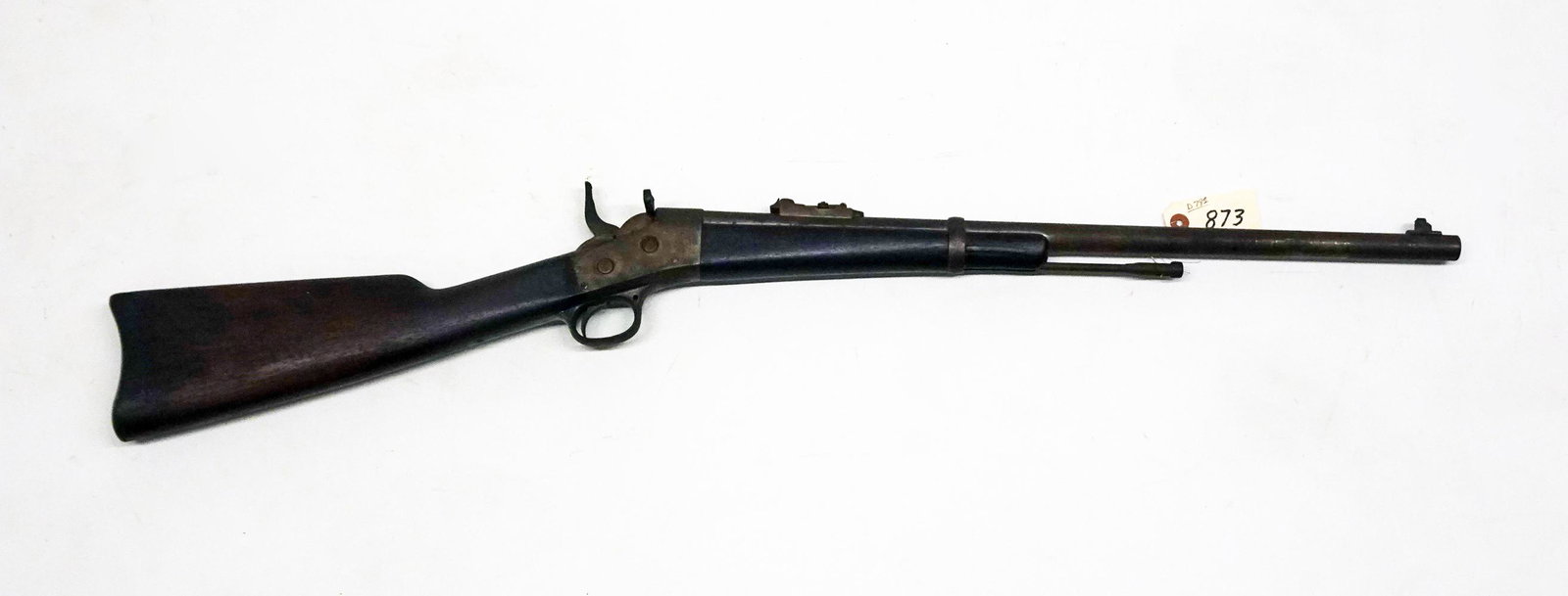 Unknown Manufactured Military Style Rifle: Unknown manufactured military style black powder rifle with cleaning rod, rolling block, 50-70mm caliber, barrel length 22", overall length 39 1/2", C & R NO, Instacheck NO