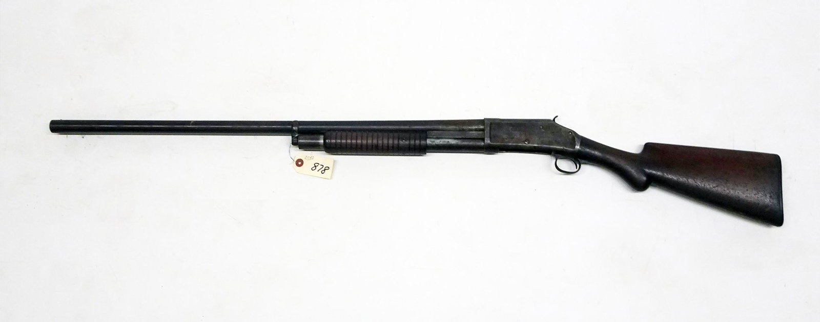 Winchester Model 1897 Black Powder Shotgun: Winchester model 1897 black powder shotgun, pump action, single barrel, 12 gauge caliber, 4 or 50 shot, serial number 42698, barrel length 29", overall length 48", C & R NO, Instacheck NO