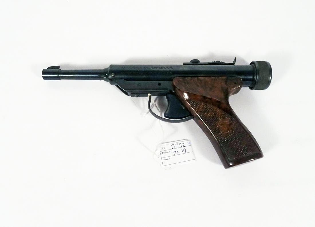 Hy-Score Arms Target Model Air Pistol: Hy-Score Arms Hy-Score Target Model air pistol, .22 caliber, #703197, single shot, hand pump to cock and charge with air