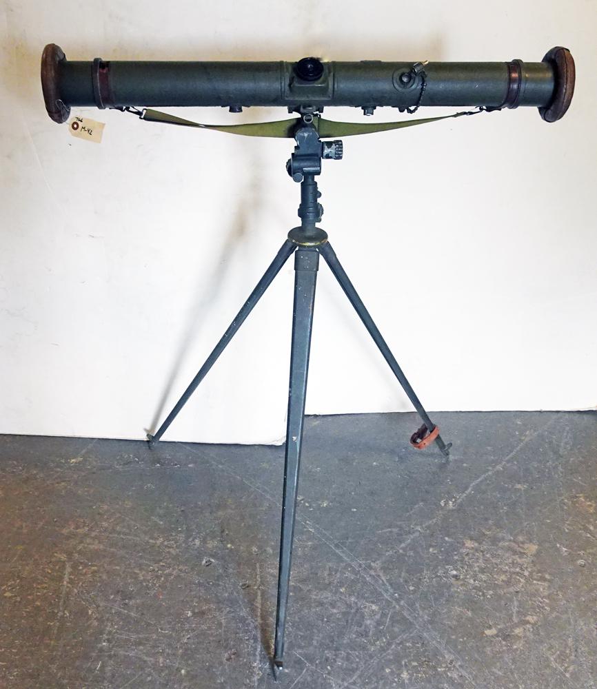 Bausch & Lomb Artillery Range Finder: Bausch & Lomb Opt. Co. Model of 1917 U.S. Military Artillery Range Finder, 80cm base R.F. A.Z. type No. 2996, complete with tripod and carrying case, 41" (height)