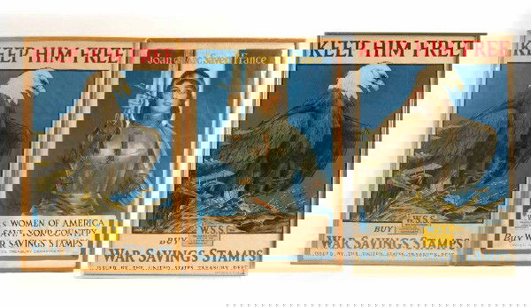 Three World War I bond posters, Haskell Coffin, Ch: Three World War I bond posters, Haskell Coffin, Charles Livingston Bull, Charles Livingston Bull, 1). Joan of Arc Saved France, 2).Eagle, Keep Him Free- War Saving Stamps (wood frame), 3). Eagle, Keep