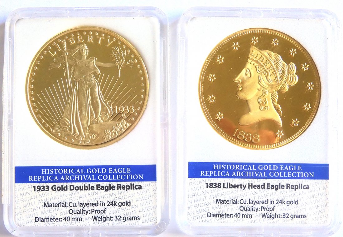 1838 Liberty Head Eagle Replica and 9133 Gold Double (1 of 2)