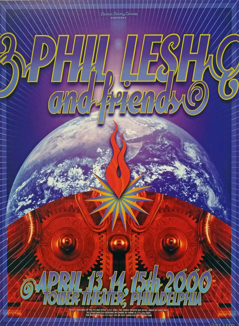 Phil Lesh and Friends Concert Poster: Phil Lesh and Friends concert poster, Electric Factory Concerts EF-24, April 13-15, 2000, Tower Theater, Upper Darby, PA., limited ed #243/350, original printing, Rex Ray artist, 17 1/2" (height) x 13