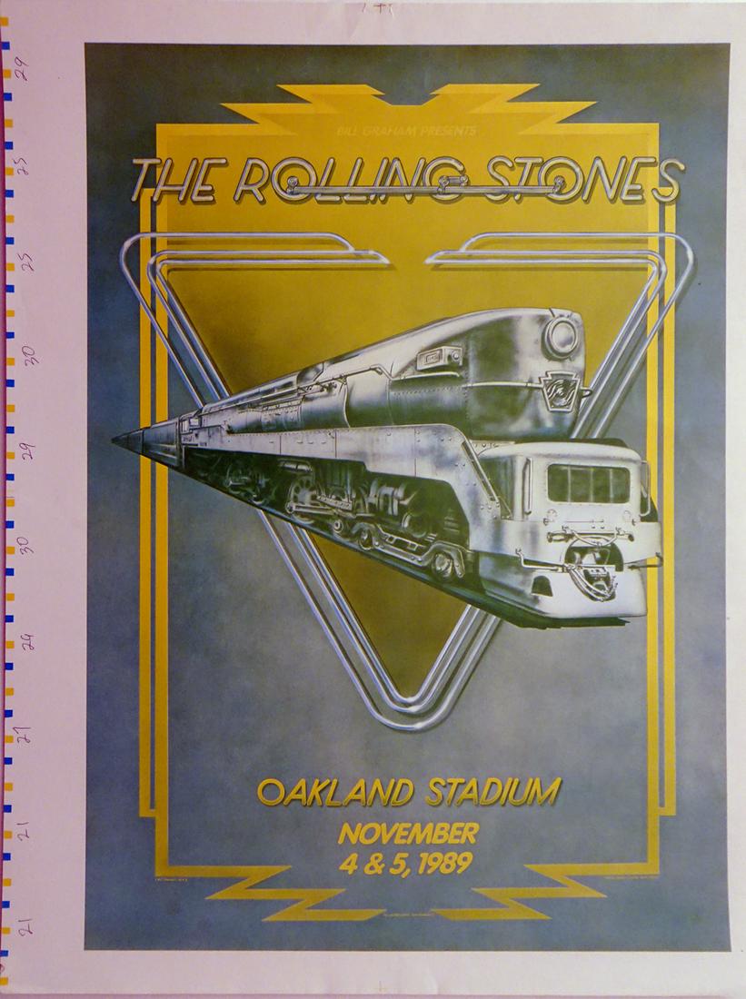 The Rolling Stones Concert Poster: The Rolling Stones concert poster, Bill Graham Presents BGP-34 Day on the Green series, original uncut printer's proof, Dennis Larkins and Ron Larson artists, 35 1/2" (height) x 23" (length)