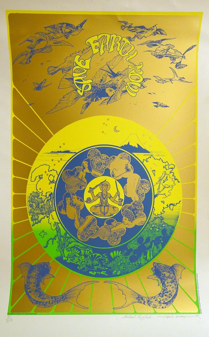 Save Earth Now Psychedelic Poster: Save Earth Now psychedelic poster, original printing by Roger Bernhardt at The San Francisco Art Lab, Michael English and Richard Weymouth signed and numbered 81/250 limited edition colored silkscreen