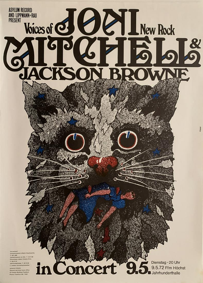 Joni Mitchell/Jackson Browne Concert Poster (1 of 1)