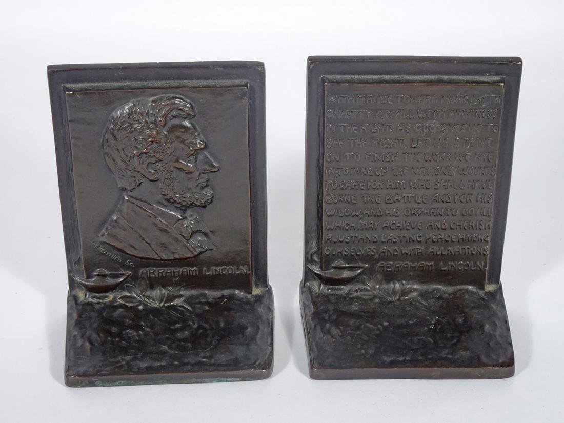 Theodore B. Starr Abraham Lincoln Bronze Bookends (1 of 6)