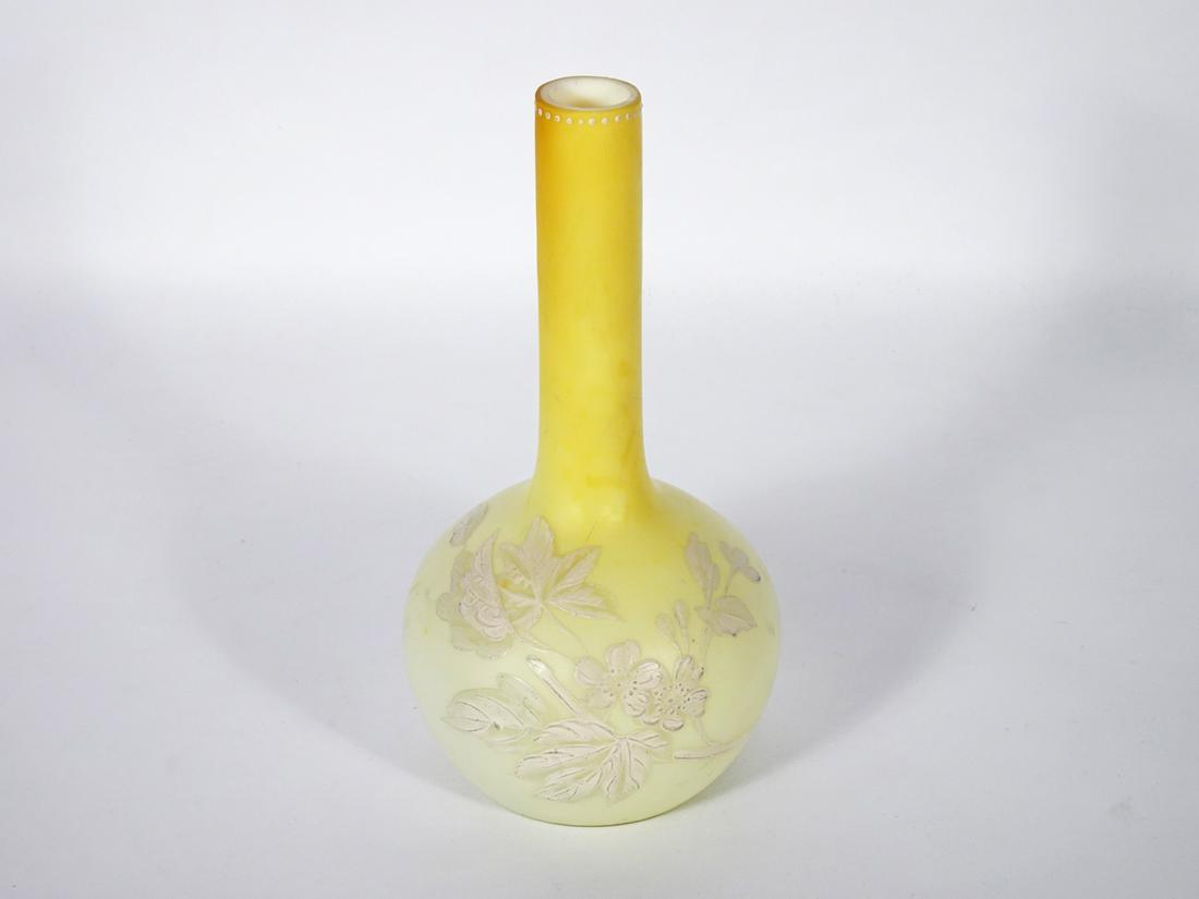 Webb Satin Glass Bulbous Stick Vase (1 of 2)