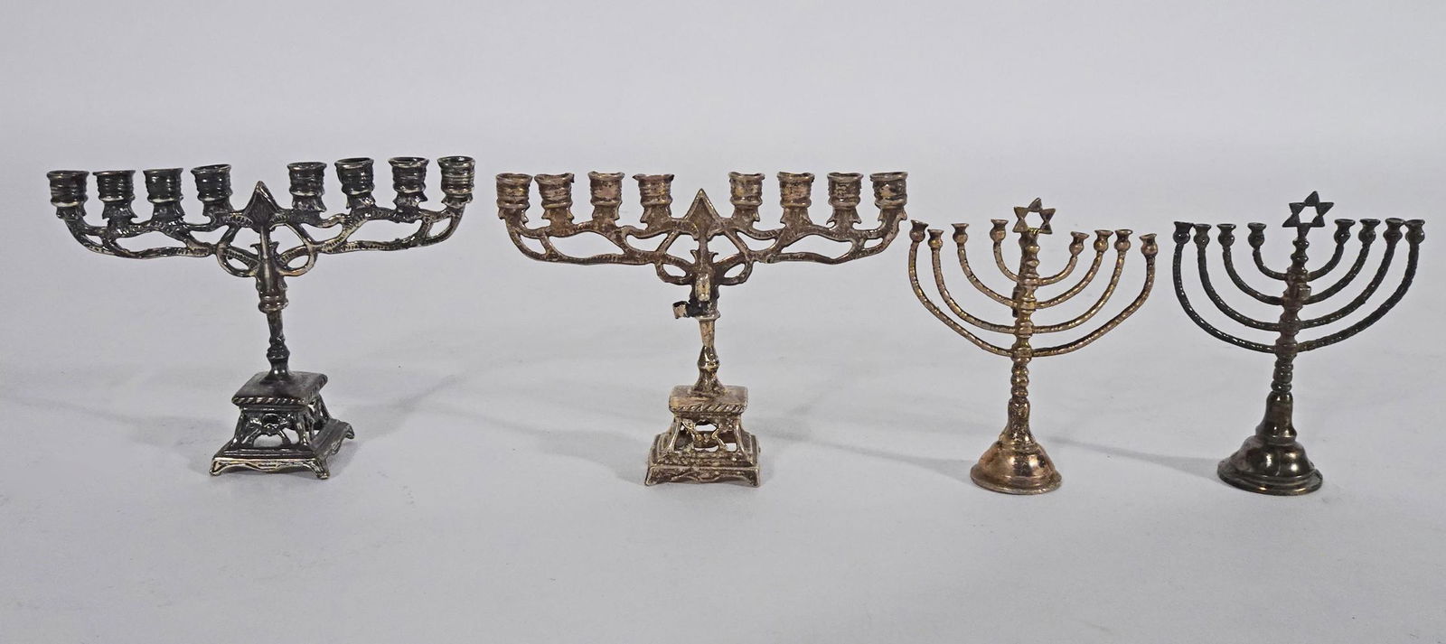 Miniature Silver Hanukiah Menorahs (1 of 4)