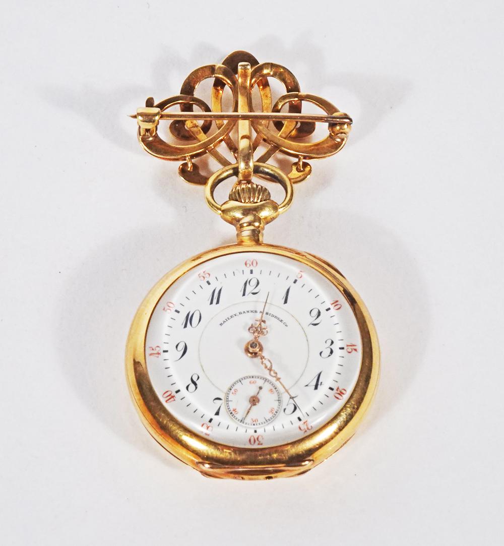 Ladies 18K Yellow Gold Pin Bailey Banks & Biddle Watch (1 of 4)
