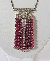 Ruby Diamond White Gold Pendant