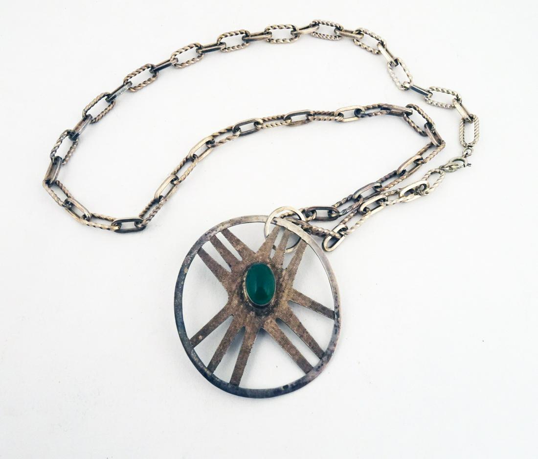 Guayasamin Sterling Chrysoberyl Pin/Pendant on Chain (1 of 2)