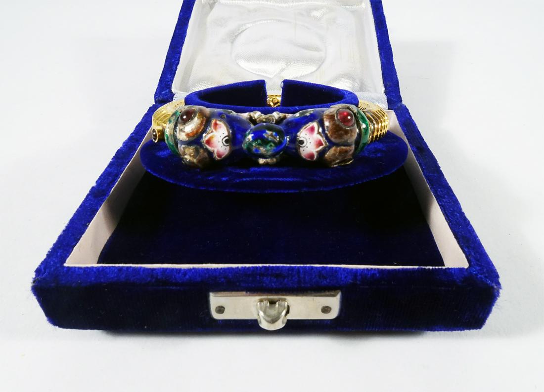 Mogul Enamel Cloisonne Elephant Gold Bangle (1 of 3)