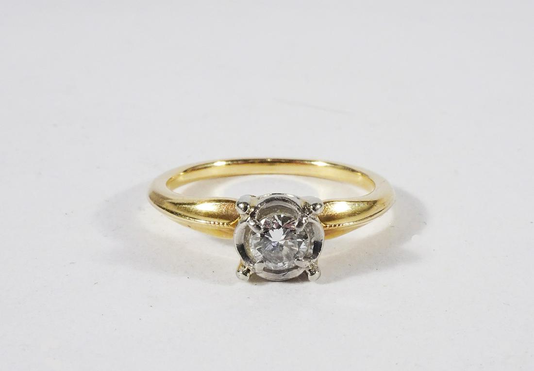 Diamond Two-Tone Gold Vintage Engagement Ring (1 of 2)