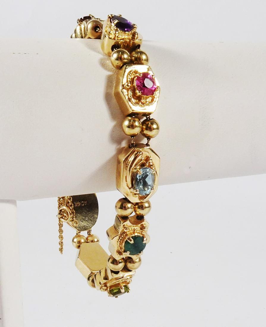 14K Yellow Gold Gemstone Slide Bracelet (1 of 2)