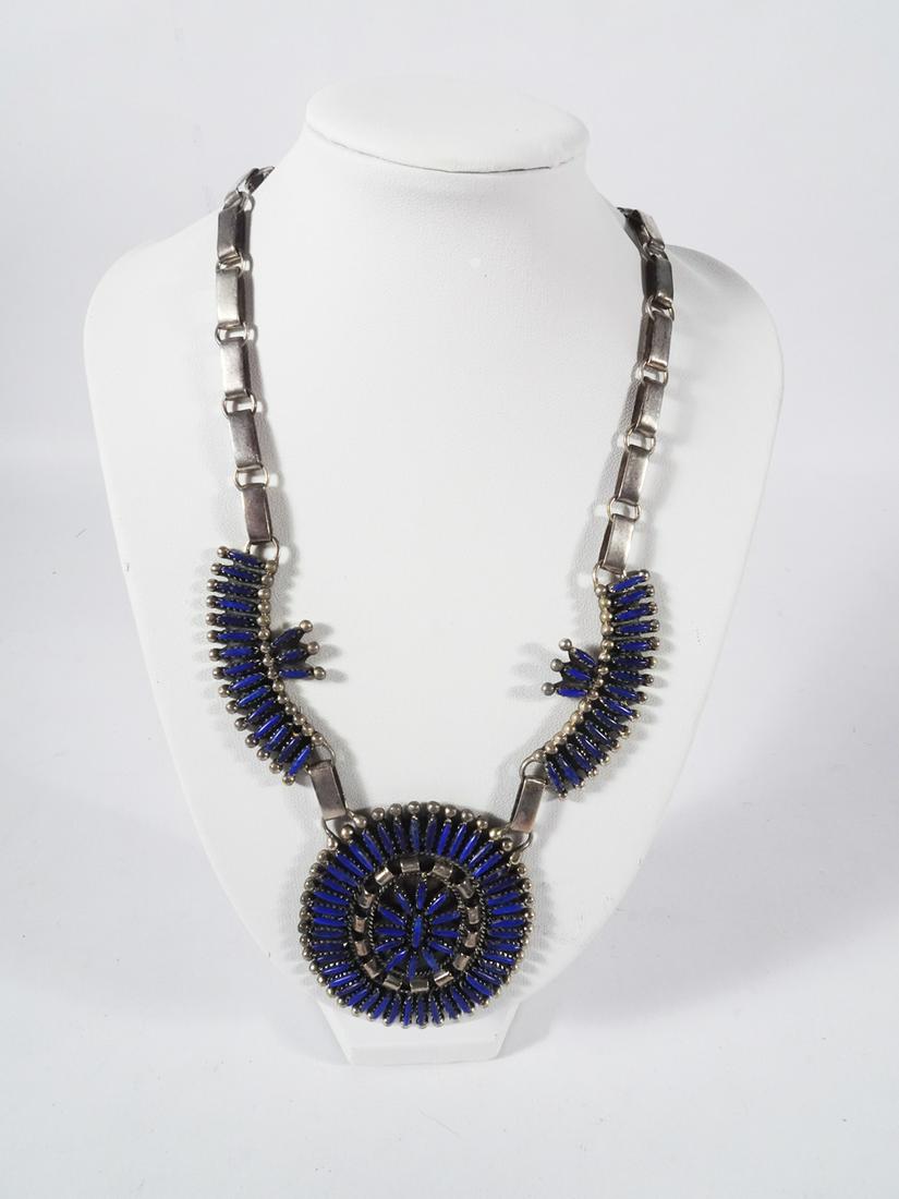 Sterling and Lapis Zuni Necklace (1 of 2)