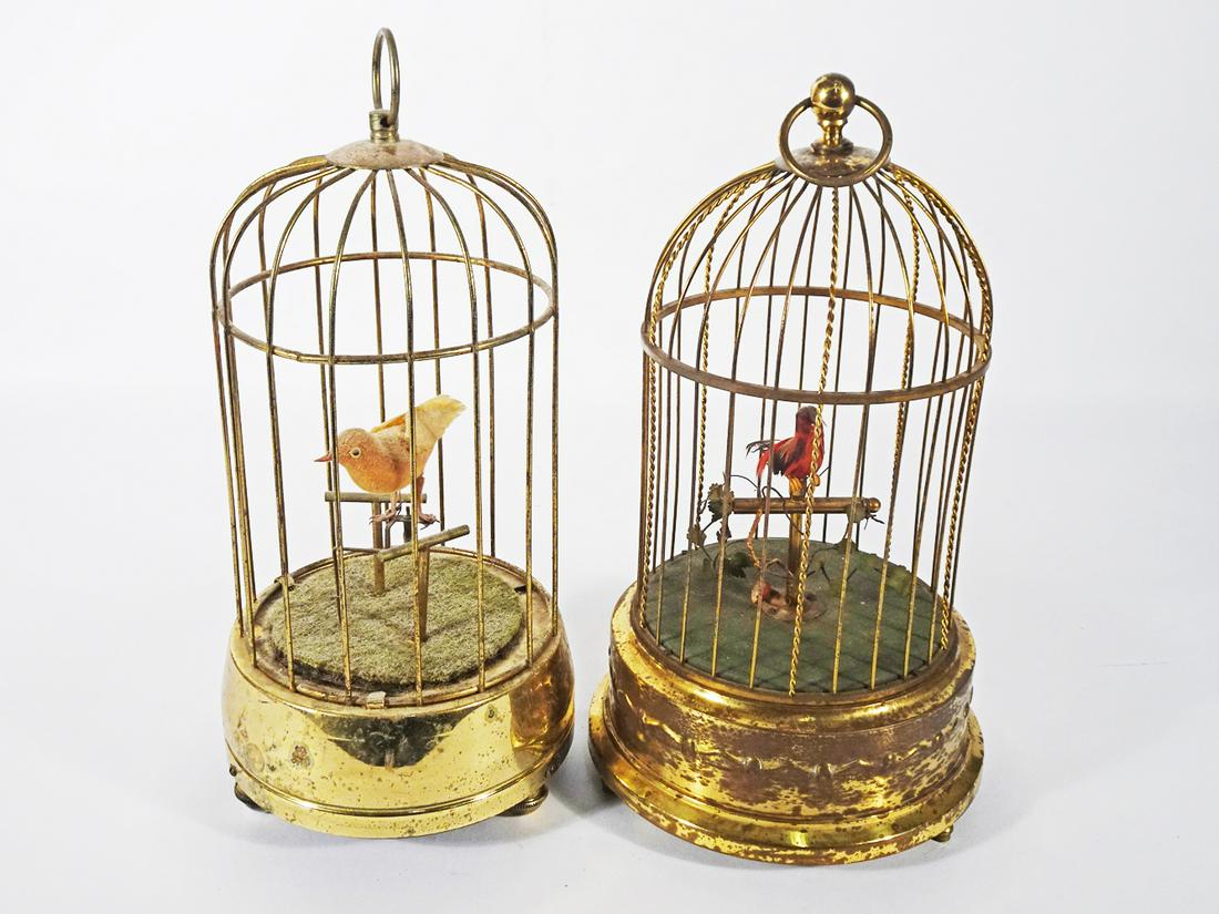 Pair of Automaton Singing Birds in Cages (1 of 5)