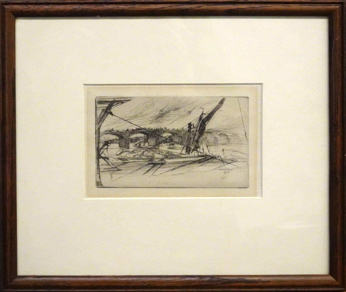 James Abbott McNeill Whistler etching with drypoint on (1 of 3)