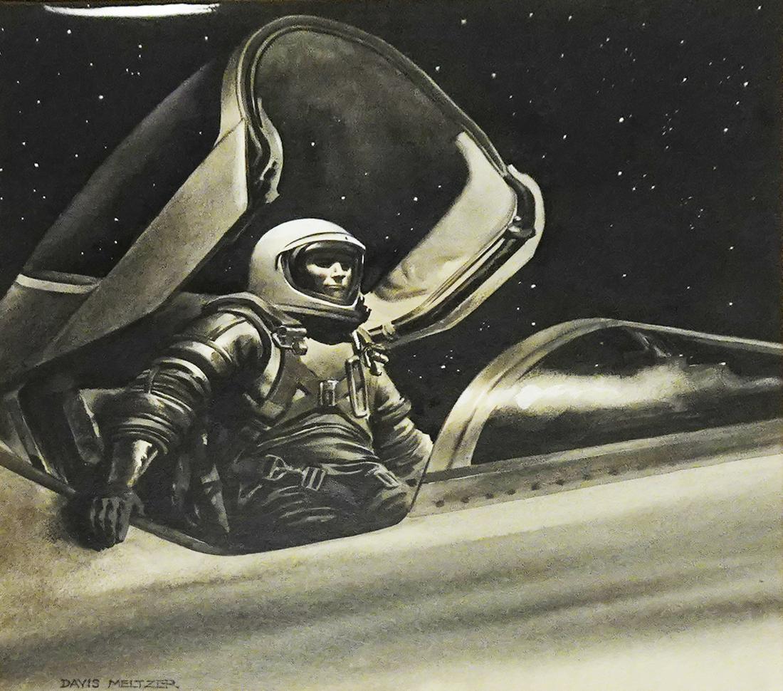 Davis Meltzer two gouaches one on illustration board, (1 of 3)