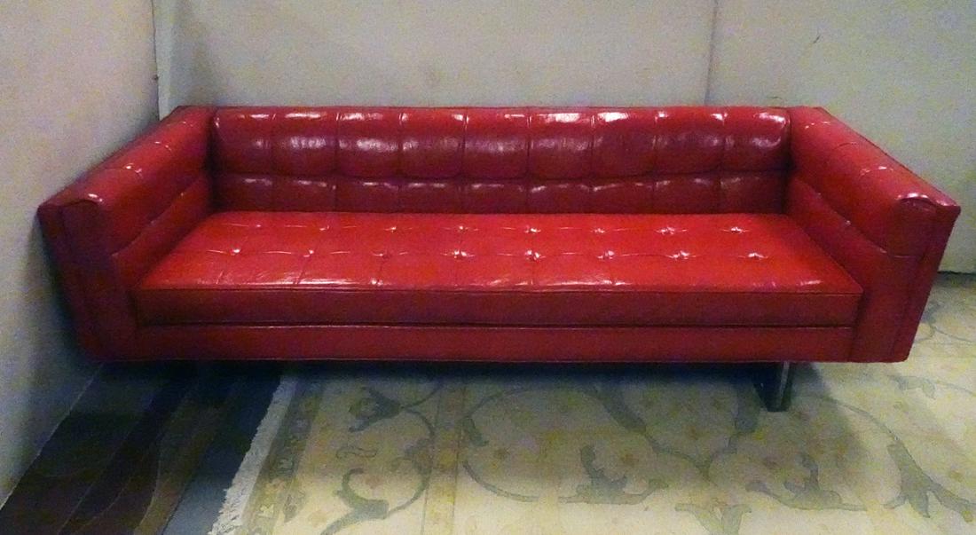 Town Mix Collection Red Vinyl Sofa (1 of 3)