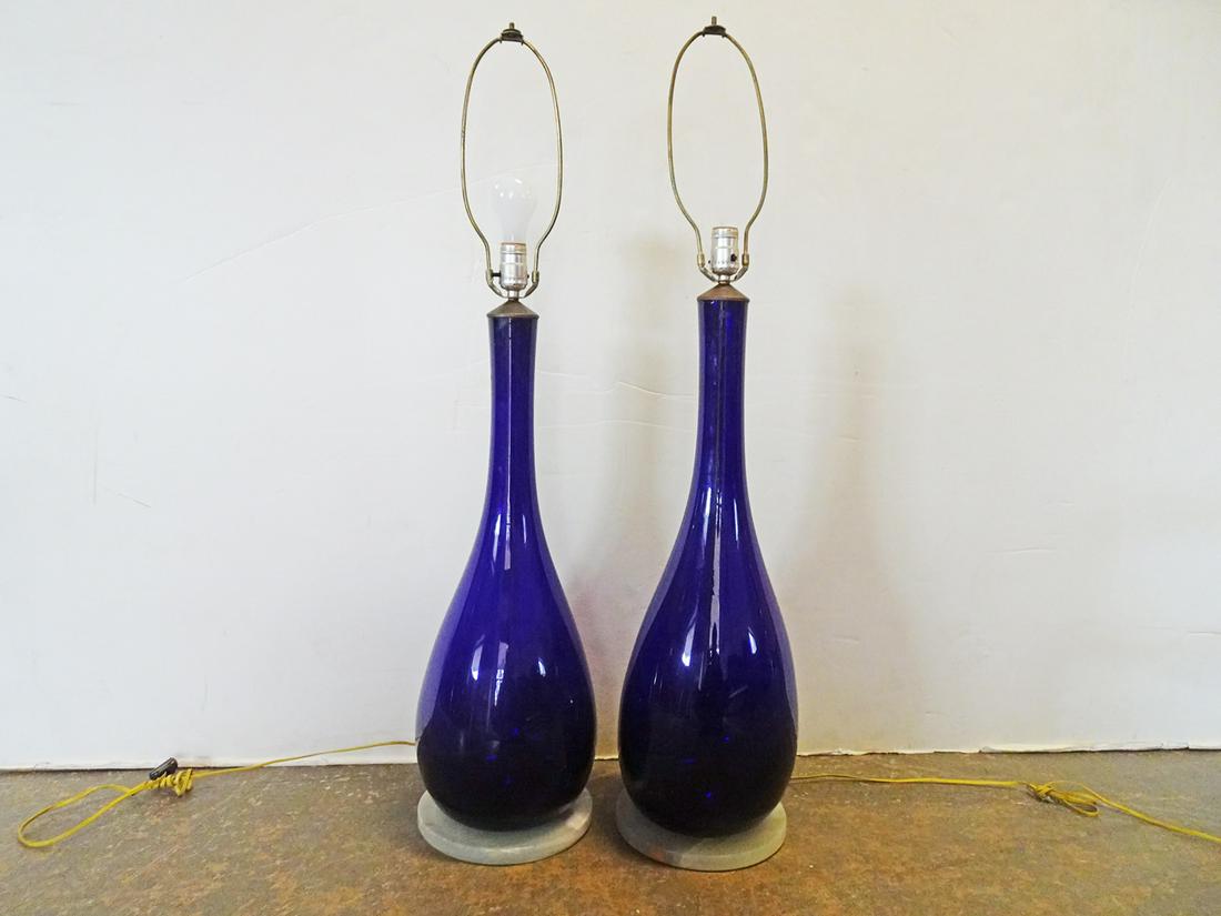Pair of Murano Style Glass Lamps (1 of 3)
