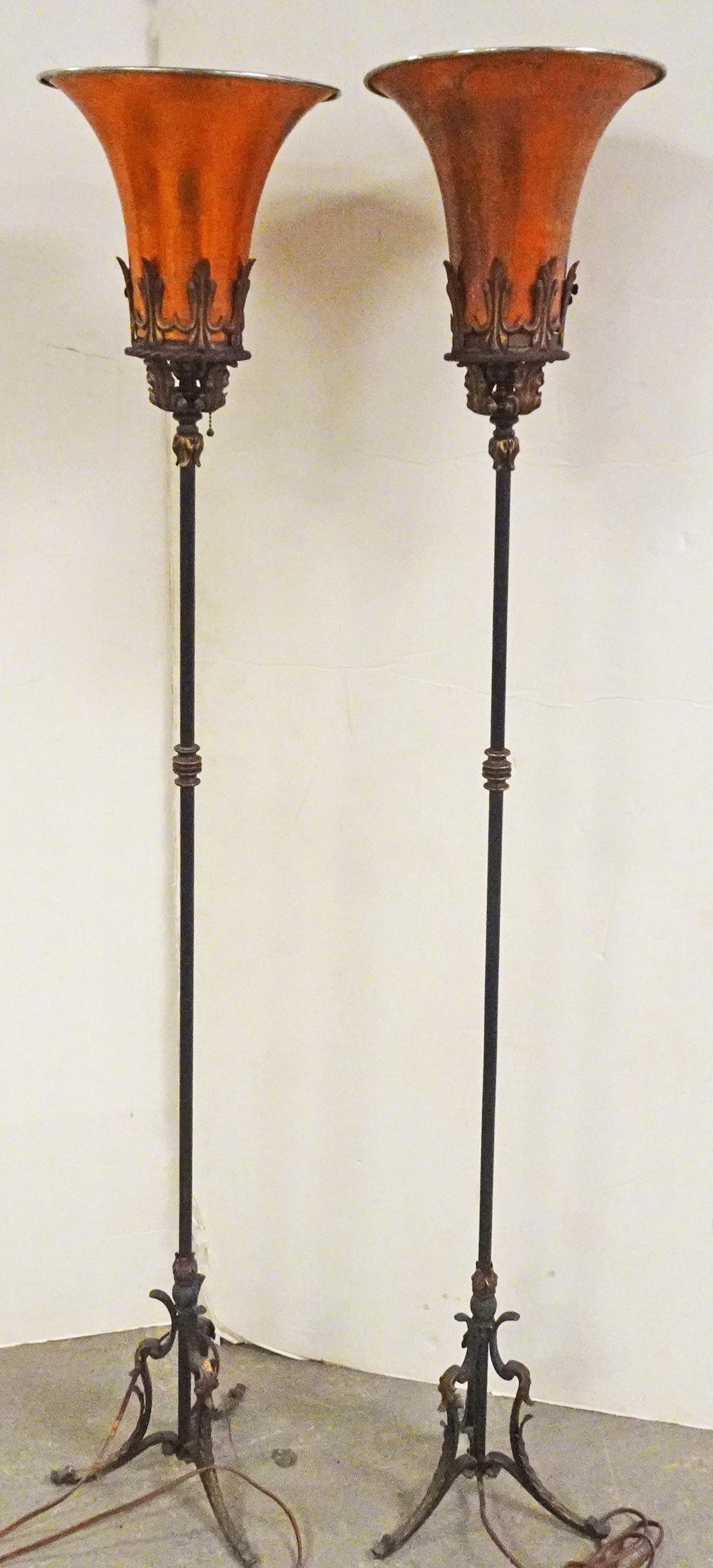 Pair of Art Deco Torchiere Floor Lamps (1 of 3)