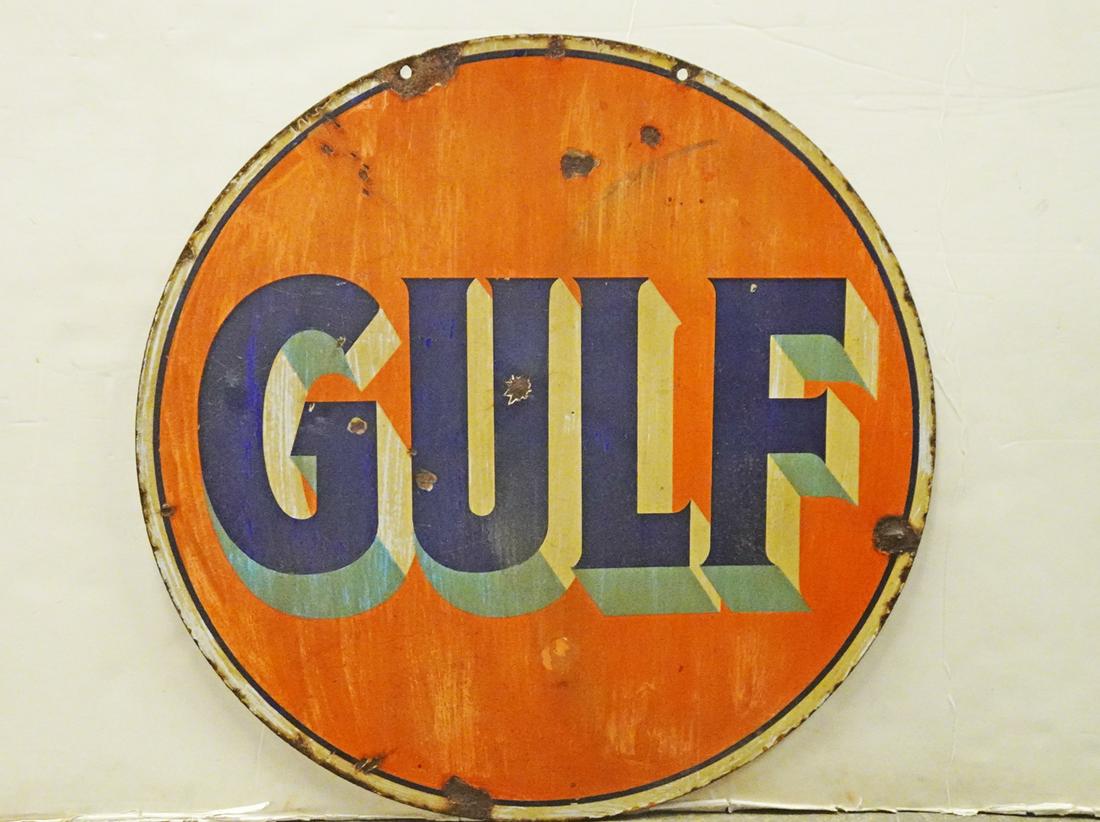 Gulf Gasoline Advertising Display Sign (1 of 2)