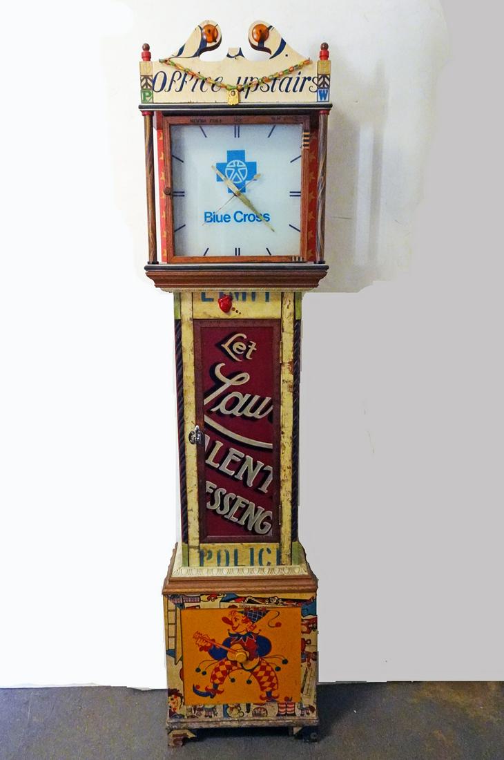 Outsider Folk Art Grandfather Clock (1 of 3)