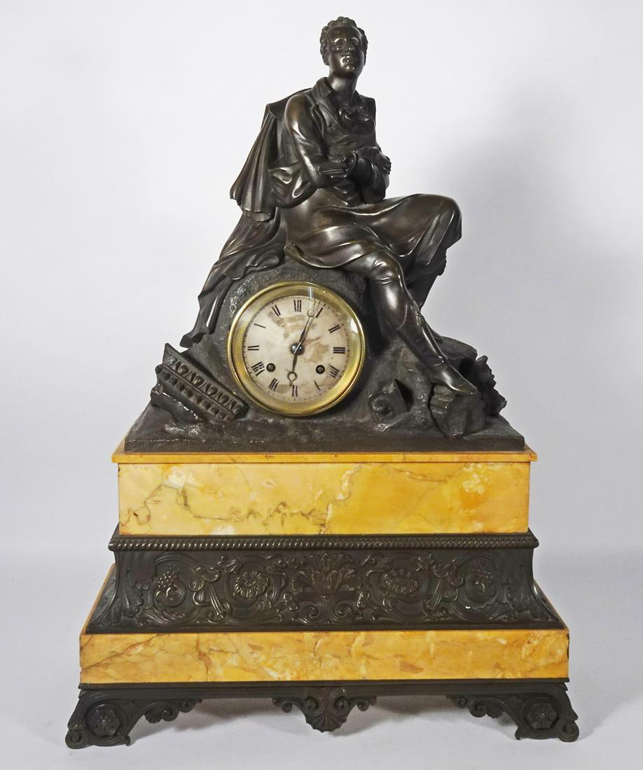 Antique French Bronze and Marble Mantle Clock (1 of 4)