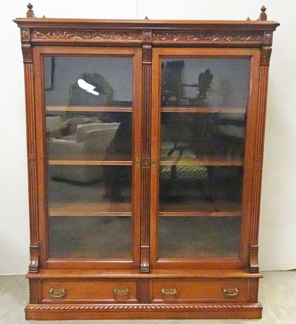 Victorian Walnut Bookcase (1 of 3)