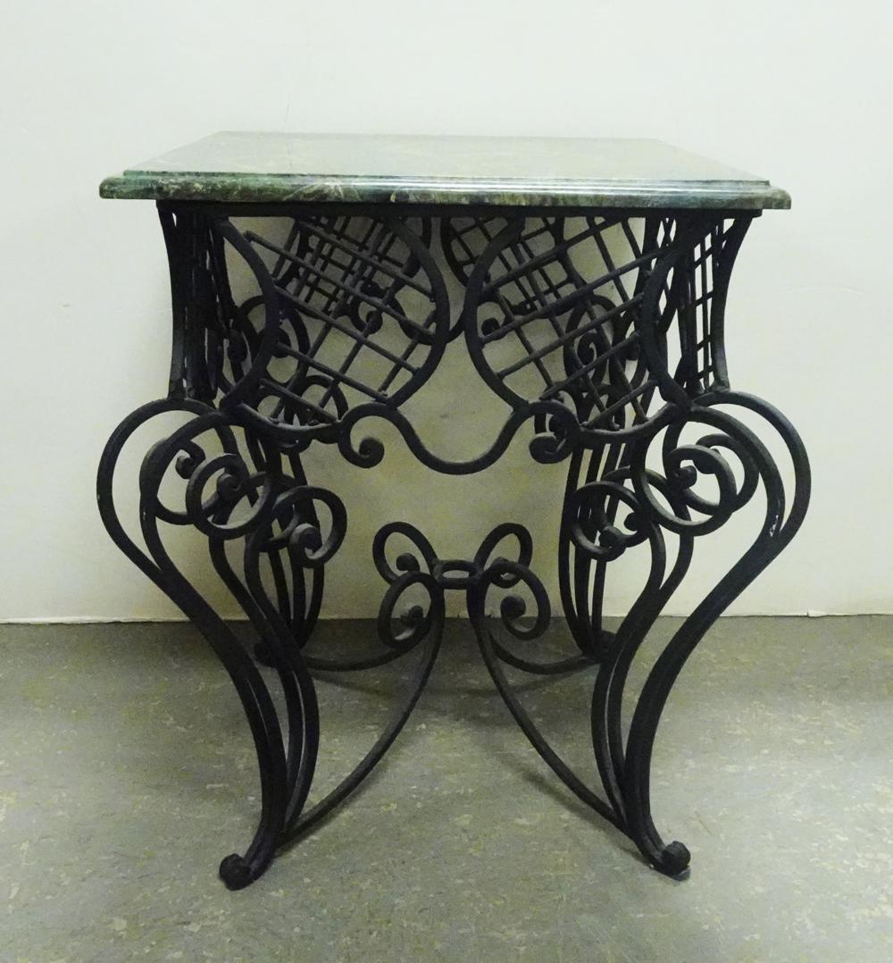Wrought Iron and Marble Top Table (1 of 3)