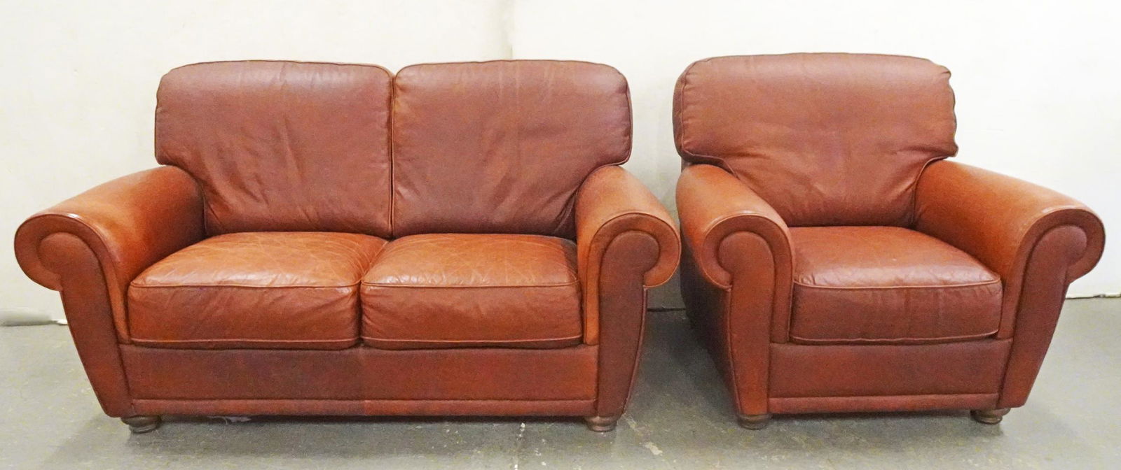 Italian Leather Couch and Matching Chair (1 of 5)