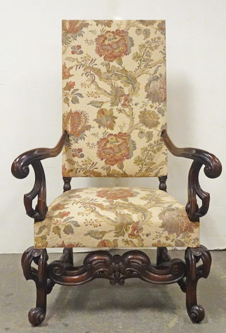 Jacobean Style Carved Walnut  Armchair (1 of 5)