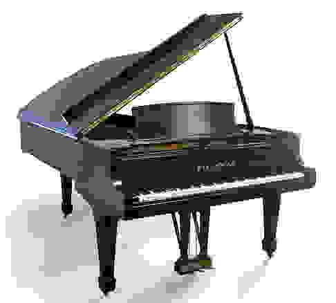 Steinway Grand piano, model B, and stool, ebony fi