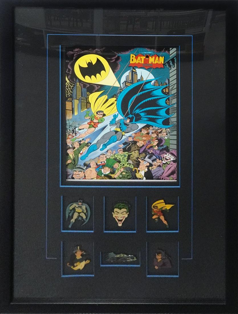 Batman and Robin Lithograph and Pin Set (1 of 4)