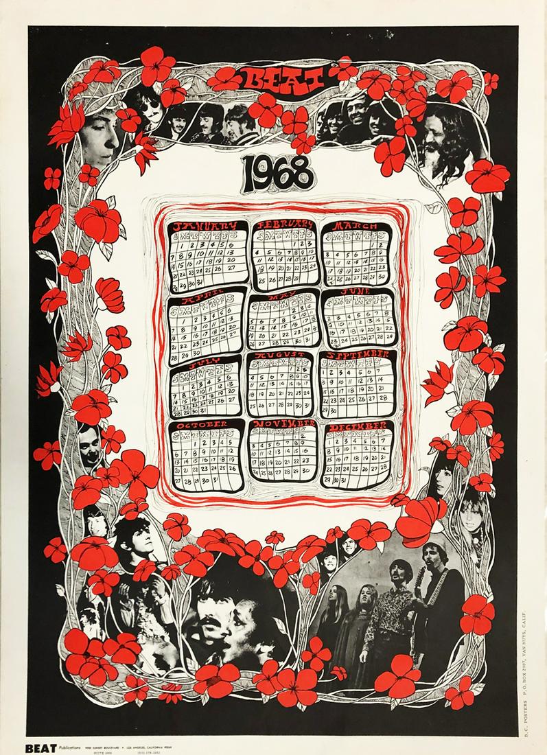 1968 Psychedelic Calendar Poster (1 of 2)