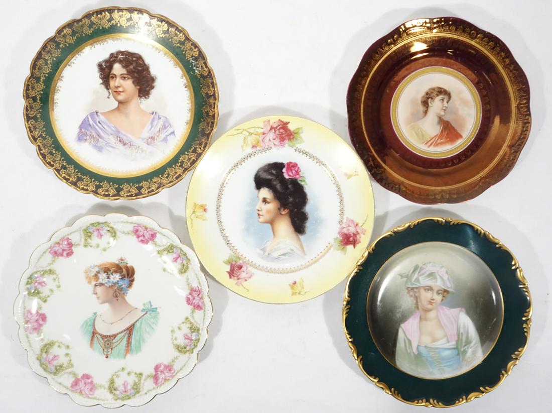 Continental Porcelain Portrait Plate Grouping (1 of 4)