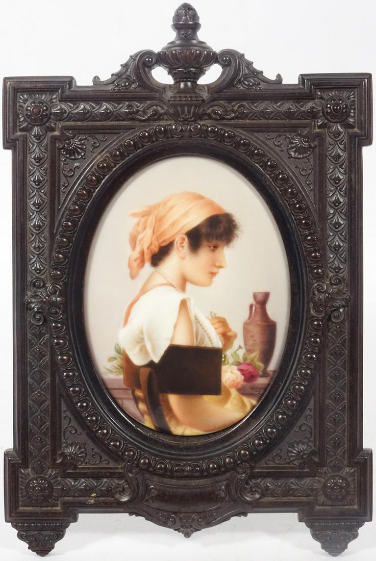 Continental Porcelain Portrait Plaque (1 of 2)