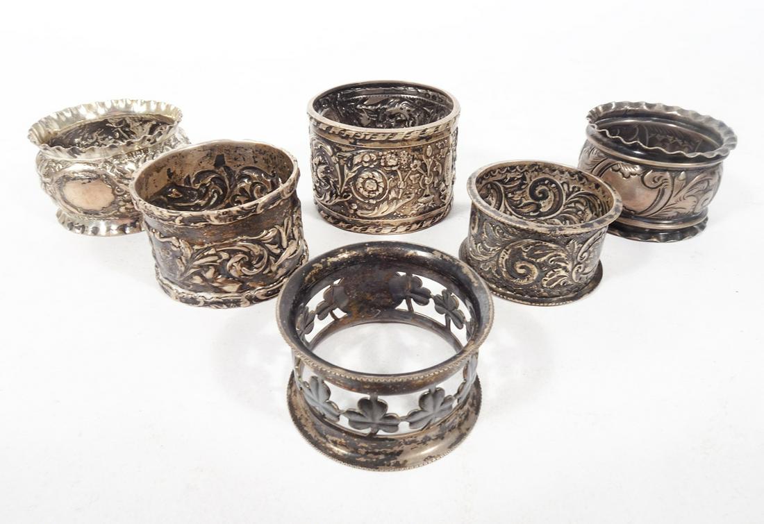 English Silver Napkin Rings Grouping (1 of 7)