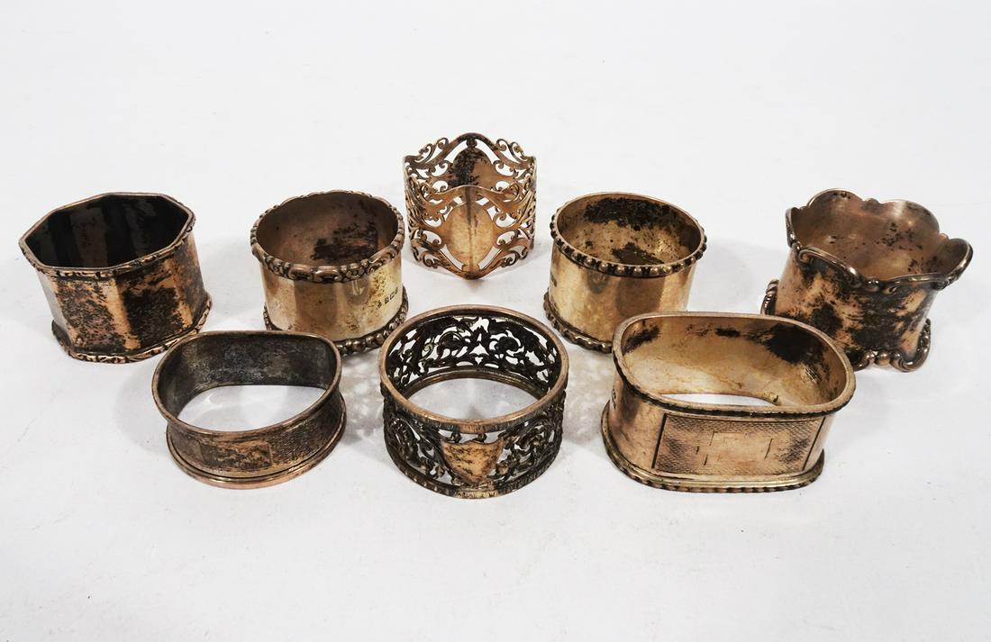 English Silver Napkin Rings Grouping (1 of 9)