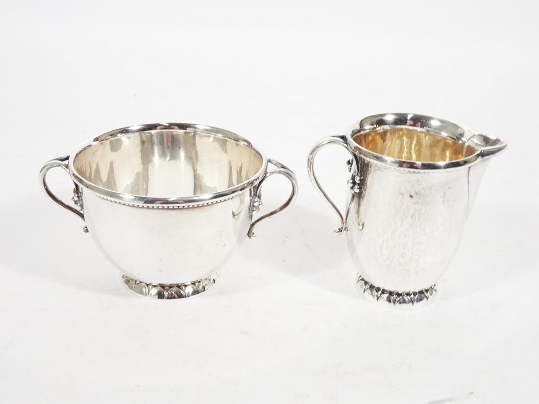 Georg Jensen Sterling Creamer and Sugar Bowl (1 of 3)