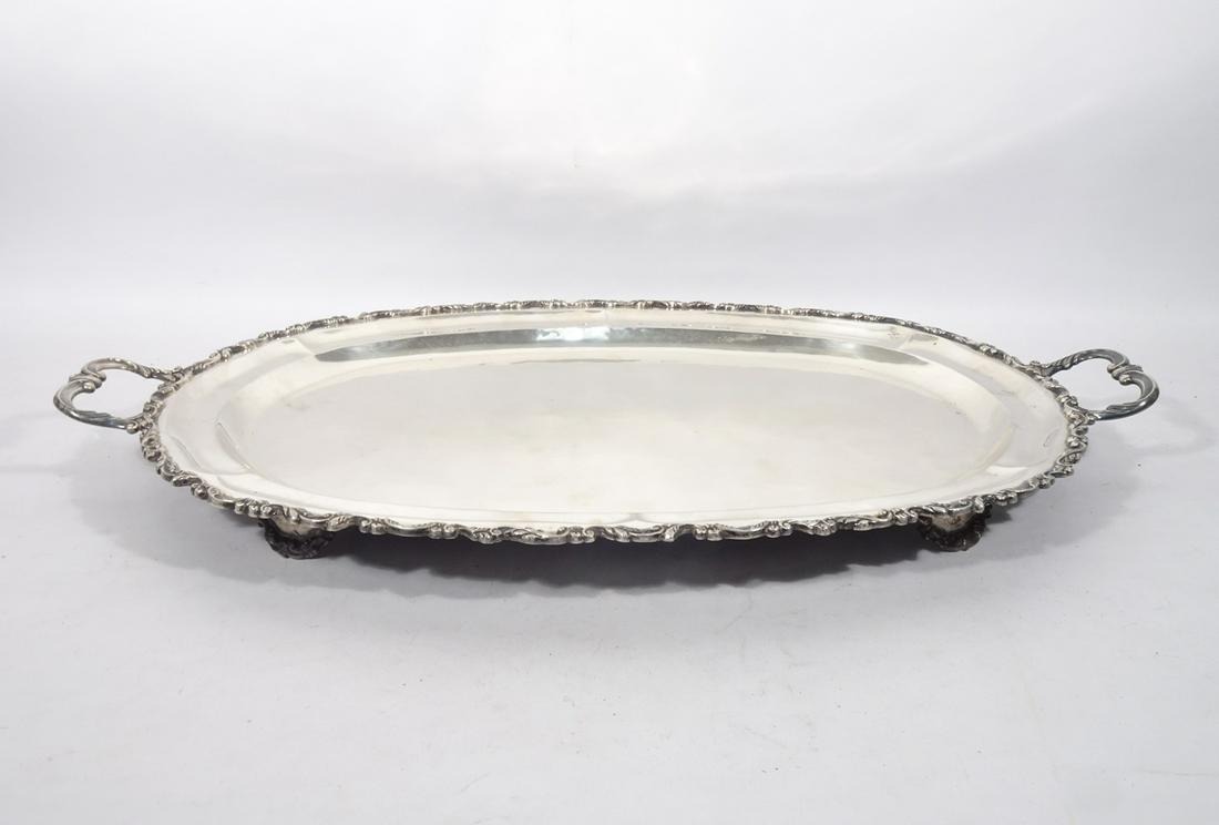 Mexican 925 Silver Oval Serving Tray (1 of 3)