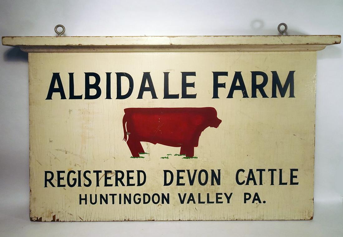 Albidale Farm painted wooden two sided sign (1 of 2)