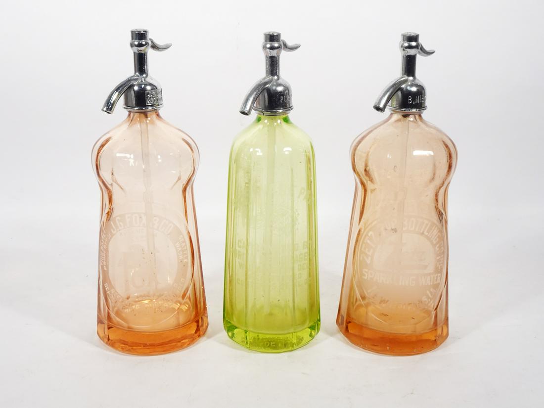 Three Piece Glass Seltzer Bottle Grouping (1 of 1)