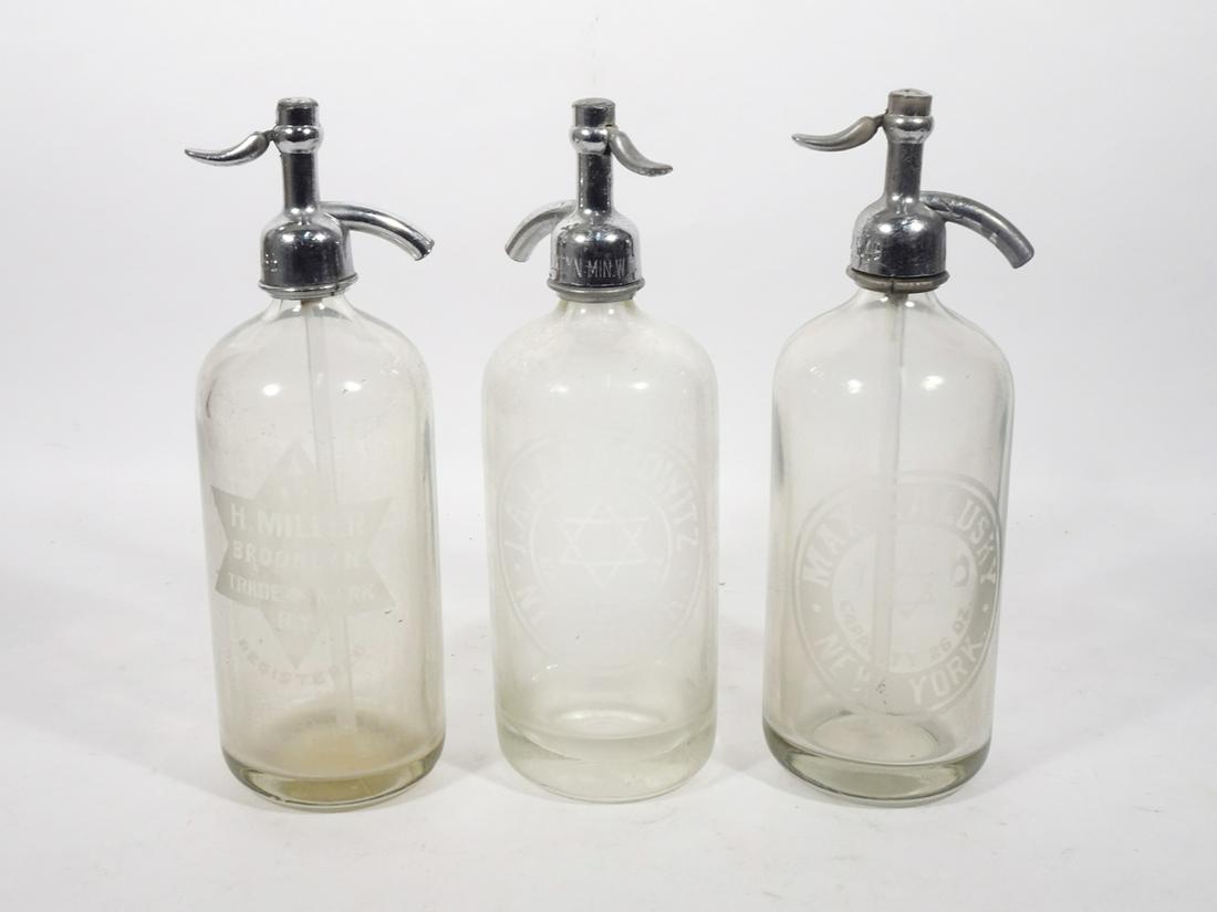 Three Piece Judaic Seltzer Bottle Grouping (1 of 3)