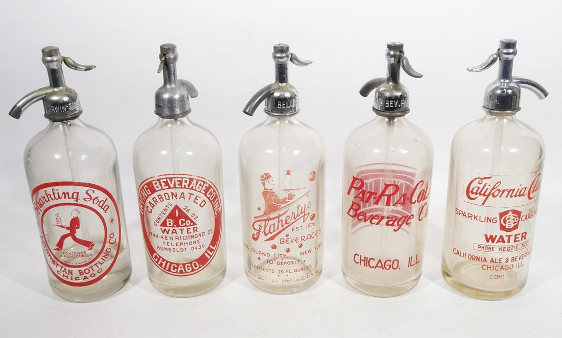 Five Piece Glass Seltzer Bottle Grouping (1 of 4)