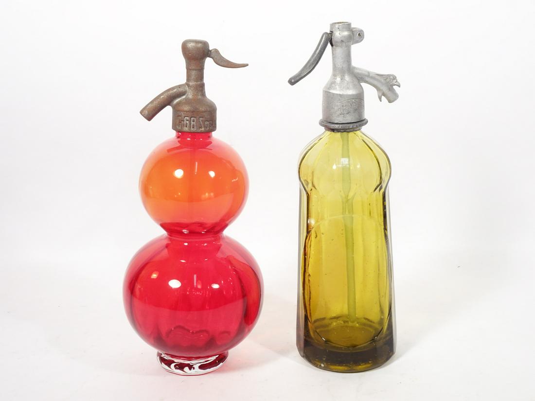 Two Piece European Glass Seltzer Bottle Grouping (1 of 2)